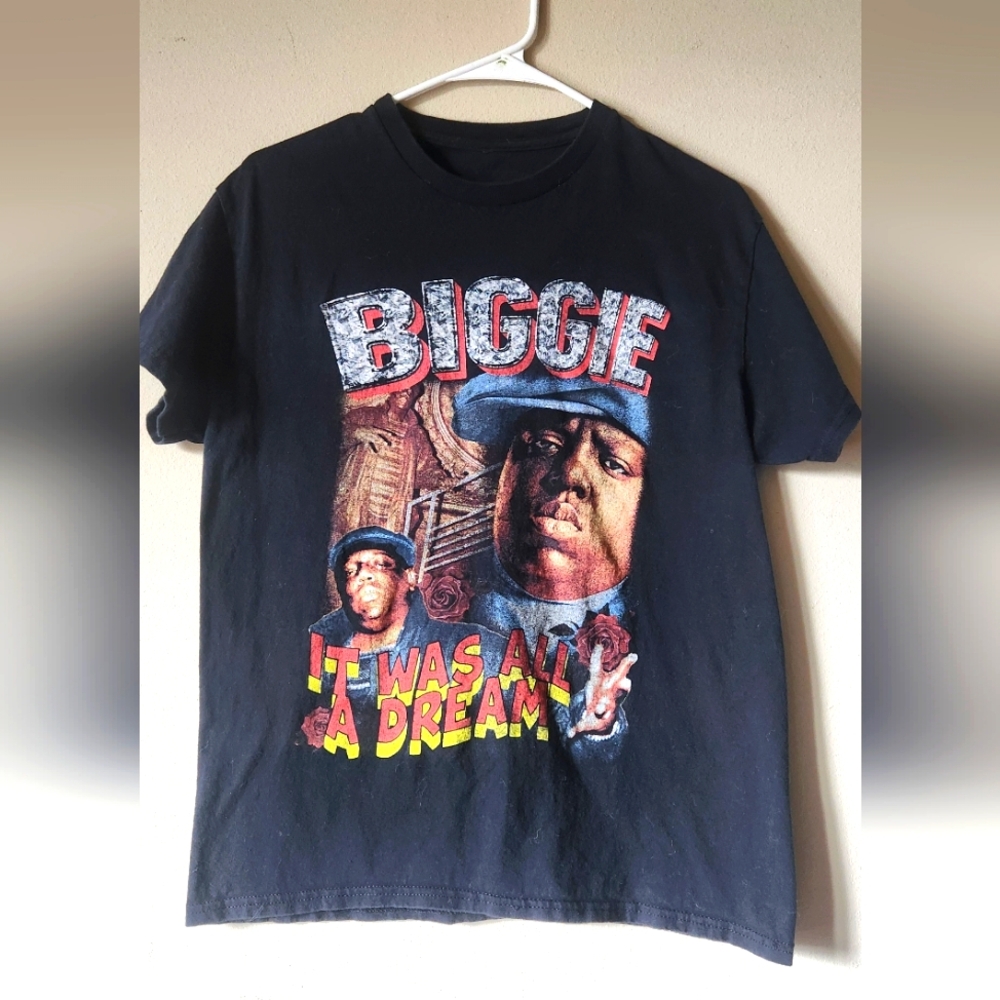 Black Biggie Graphic T-Shirt Size Medium Notorious B.i.G. It Was All A Dream